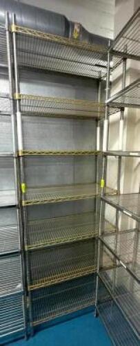 DESCRIPTION: 36" 7-TIER WIRE SHELVING UNIT SIZE: 36"X18"X108" LOCATION: KITCHEN QTY: 1