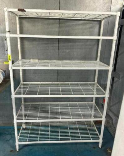 DESCRIPTION: 48" 6-TIER WIRE SHELVING UNIT SIZE: 48"X18"X72" LOCATION: KITCHEN QTY: 1