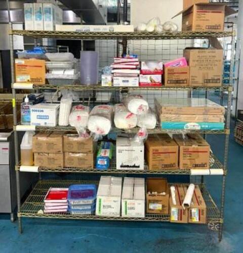 DESCRIPTION: 72" 5-TIER WIRE SHELVING UNIT SIZE: 72"X24"X72" LOCATION: KITCHEN QTY: 1