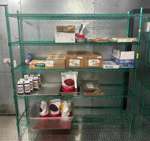 DESCRIPTION: 72" 5-TIER WIRE SHELVING UNIT SIZE: 72"X18"X72" LOCATION: KITCHEN QTY: 1
