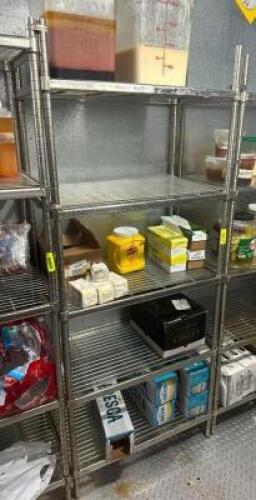 DESCRIPTION: 30" 5-TIER WIRE SHELVING UNIT SIZE: 30"X18"X72" LOCATION: KITCHEN QTY: 1