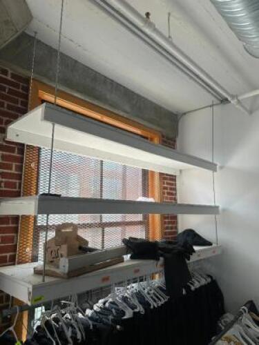 DESCRIPTION 60" X 18" CEILING MOUNTED FOUR TIER WOOD RACK LOCATION FLOOR 7 QTY 1