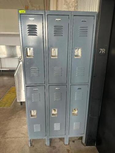 DESCRIPTION SIX GROUP METAL LOCKER SYSTEM LOCATION FLOOR 7 QTY 1