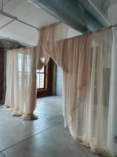 DESCRIPTION WIRE ROOM DIVIDER W/ SHEAR FABRIC DRAPE LOCATION FLOOR 6 QTY 1