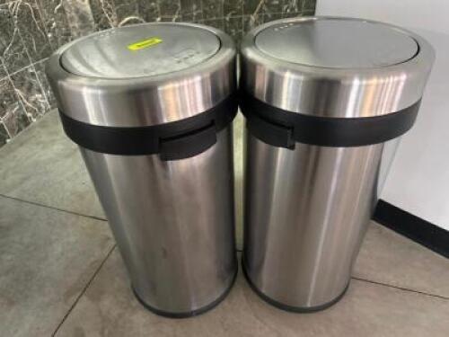 DESCRIPTION (2) STAINLESS BATHROOM WASTE CANS THIS LOT IS: SOLD BY THE PIECE LOCATION FLOOR 6 QTY 2