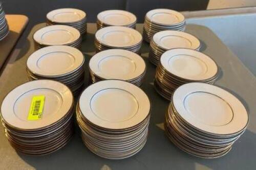 DESCRIPTION (140) 6" CHINA PLATES BRAND / MODEL: HOMER LAUGHLIN THIS LOT IS: ONE MONEY SIZE 6" LOCATION SECOND BUILDING QTY 1