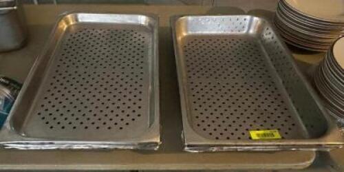 DESCRIPTION (4) FULL SIZE PERFORATED STAINLESS INSERTS ADDITIONAL INFORMATION 2" DEEP THIS LOT IS: SOLD BY THE PIECE LOCATION SECOND BUILDING QTY 4