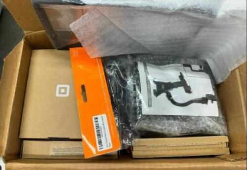 DESCRIPTION: ASSORTED SQUARE HANDHELD DEVICES WITH TABLET CASES AND MOUNTS LOCATION: KITCHEN QTY: 1