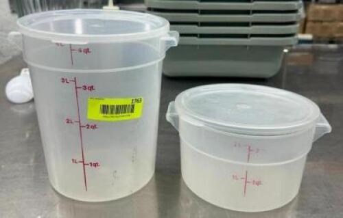 DESCRIPTION: 4 QT. AND 2 QT. INGREDIENTS BINS WITH LIDS LOCATION: KITCHEN QTY: 2