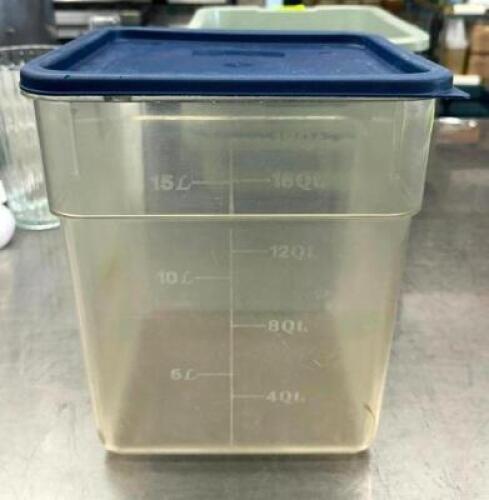 DESCRIPTION: (1) 18 QT. INGREDIENTS BIN WITH LID LOCATION: KITCHEN QTY: 1