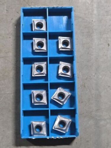 DESCRIPTION: (9) CARBIDE TURNING INSERTS BRAND MODEL INGERSOLL XCMT 10T304-MF IC 908 RETAIL$: 207.45 QTY: 9