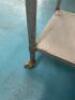 DESCRIPTION: 6' STAINLESS STEEL TABLE WITH UNDERSHELF ON CASTERS SIZE: 72"X30"X36" LOCATION: KITCHEN QTY: 1 - 5