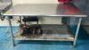 DESCRIPTION: 5' STAINLESS STEEL TABLE WITH UNDERSHELF SIZE: 60"X30"X33" LOCATION: KITCHEN QTY: 1