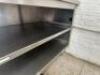 DESCRIPTION: 6' STAINLESS TABLE WITH 2-TIER ENCLOSED SHEVES WITH BACKSPLASH AND DRAIN SIZE: 72"X30"X35" LOCATION: 6TH FLOOR QTY: 1 - 6