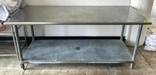 DESCRIPTION: 6' STAINLESS STEEL TABLE WITH UNDERSHELF SIZE: 72"X30"X32" LOCATION: 6TH FLOOR QTY: 1