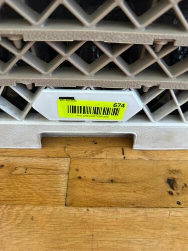 DESCRIPTION: (25) PILSNER GLASSES WITH GLASS RACK LOCATION: 6TH FLOOR QTY: 25