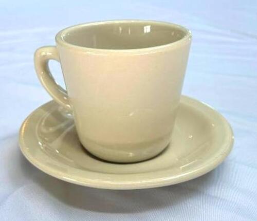DESCRIPTION: (32) COFFEE CUPS WITH SAUCER AND (2) GLASS RACKS LOCATION: 6TH FLOOR QTY: 32