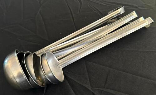DESCRIPTION: (6) ASSORTED SIZED STAINLESS LADLES SIZE: (3) 2 OZ. (2) 3 OZ. (1) 4 OZ. LOCATION: 6TH FLOOR QTY: 6