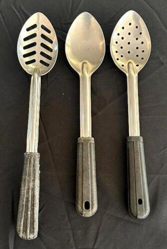 DESCRIPTION: (3) 12" PERFORATED STAINLESS SERVING SPOONS LOCATION: 6TH FLOOR QTY: 3