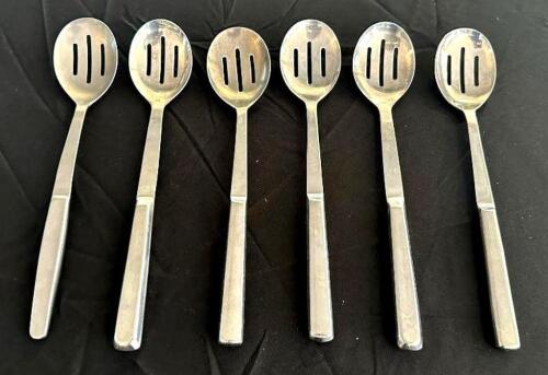 DESCRIPTION: (6) PERFORATED STAINLESS SERVING SPOONS LOCATION: 6TH FLOOR QTY: 6
