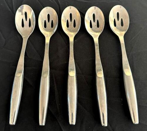 DESCRIPTION: (5) PERFORATED STAINLESS SERVING SPOONS LOCATION: 6TH FLOOR QTY: 5