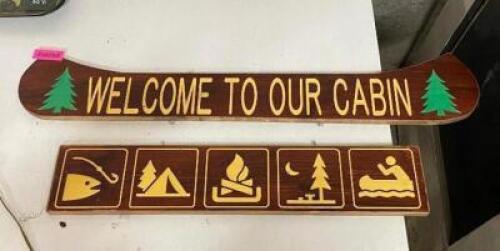28" X 5" TWO PIECE CABIN SIGN, WOOD