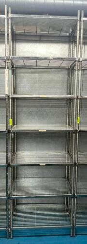 DESCRIPTION: 30" 7-TIER WIRE SHELVING UNIT SIZE: 30"X18"X108" LOCATION: KITCHEN QTY: 1