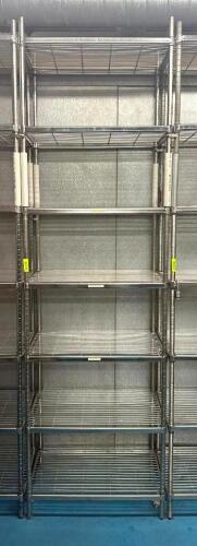 DESCRIPTION: 30" 7-TIER WIRE SHELVING UNIT SIZE: 30"X18"X108" LOCATION: KITCHEN QTY: 1
