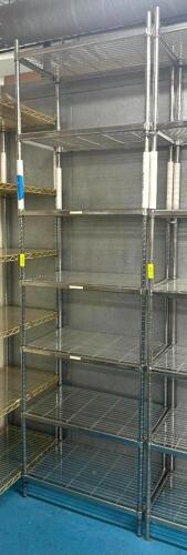 DESCRIPTION: 30" 7-TIER WIRE SHELVING UNIT SIZE: 30"X18"X108" LOCATION: KITCHEN QTY: 1