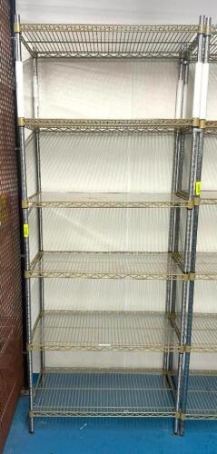 DESCRIPTION: 36" 6-TIER WIRE SHELVING UNIT SIZE: 36"X18"X84" LOCATION: KITCHEN QTY: 1
