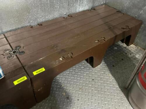 DESCRIPTION: 48" PLASTIC DUNNAGE RACK SIZE: 48"X21"X12" LOCATION: KITCHEN QTY: 1