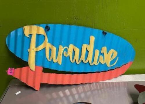 24" X 11" PARADISE SIGN, METAL